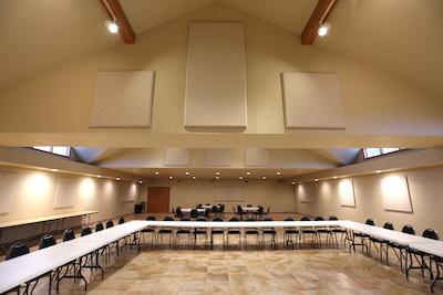 acoustic panels in a large conference room